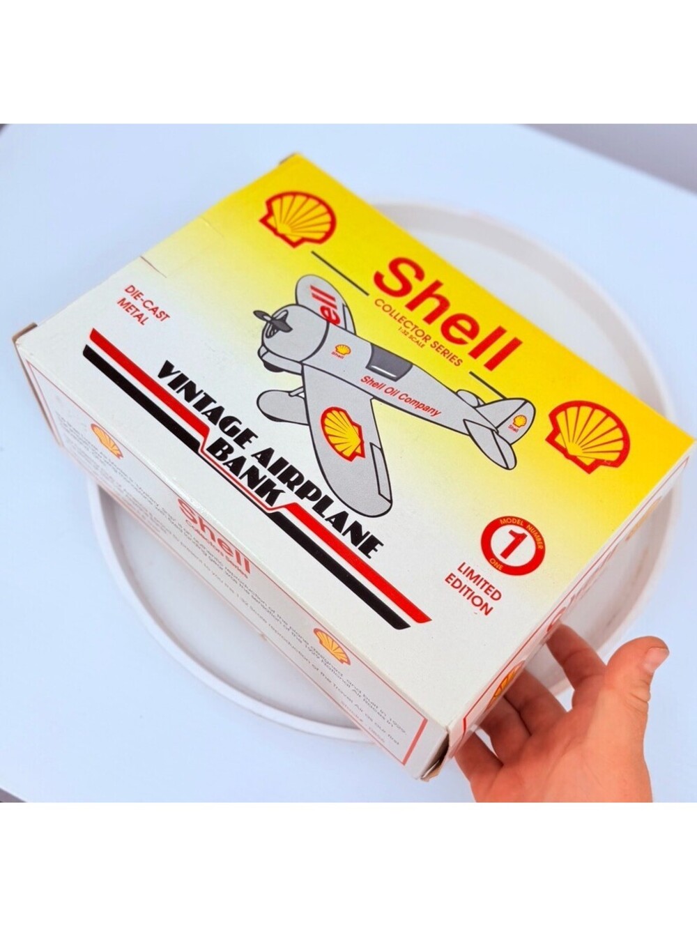 1992 Shell Vintage Airplane Bank Collector Series #1 Limited 1/32 Metal NIB